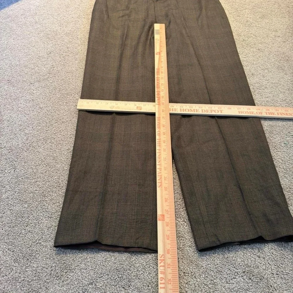 36x30 Brown Pleated Baggy Wide Leg Dress Pants Y2K 2000s Vintage